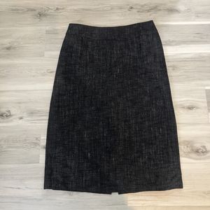 Eileen Fisher Charcoal Linen Blend A Line Skirt, L